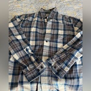 L.L. Bean Blue and Brown Plaid Shirt